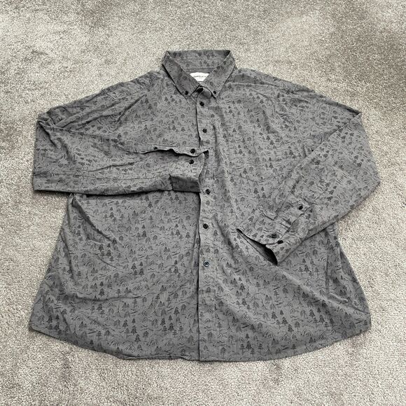 Goodfellow Northrop Slim Fit Shirt Mens XXL Gray Patterned Long Sleeve Casual - Picture 1 of 13